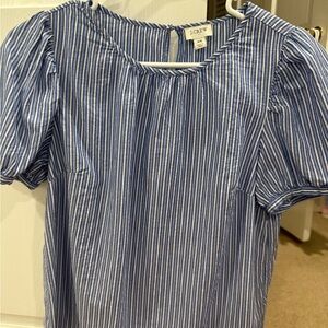 J. Crew Factory Blue Striped Women's Top